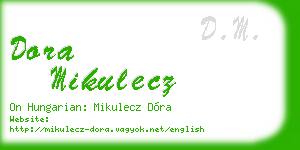 dora mikulecz business card
